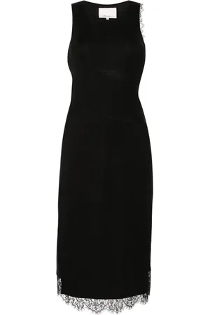 3.1 Phillip Lim Vestido midi con ribete de encaje