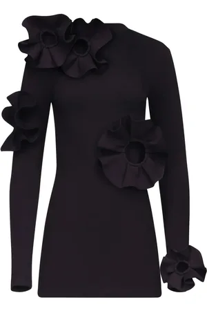 AREA Vestido corto con aplique floral
