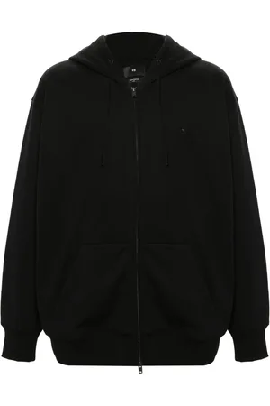 Y-3 Hoodie con aplique del logo y cierre
