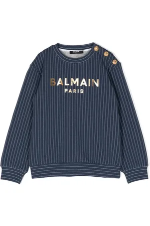 Balmain Camisa con rayas diplomáticas estampadas