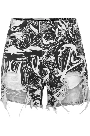 Philipp Plein Shorts de mezclilla con estampado Tribal Circus