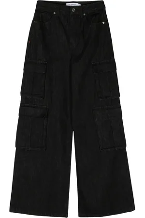 Self-Portrait Jeans anchos con tiro medio