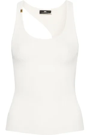 Elisabetta Franchi Top de canalé con espalda asimétrica