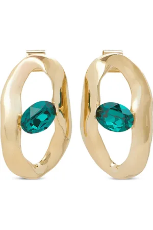 Marni Aretes asimétricos con detalles de cristal