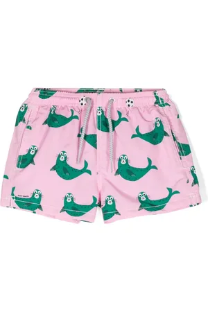 MC2 SAINT BARTH Shorts de playa con focas estampadas