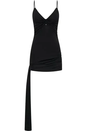 DION LEE Vestido corto con detalle fruncido y aberturas