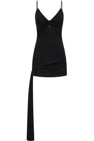 DION LEE Vestido corto con detalle fruncido y aberturas