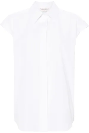 Alexander McQueen Camisa de popelina sin mangas