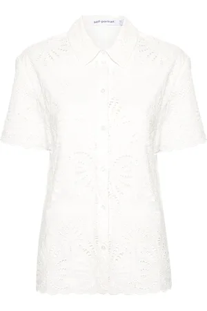 Self-Portrait Camisa con bordado inglés