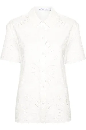 Self-Portrait Camisa con bordado inglés