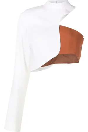 MISCI Top corto tejido con diseño asimétrico