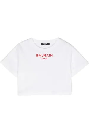 Balmain Playera corta con logo bordado