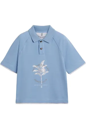 Brunello Cucinelli Playera tipo polo con eslogan estampado