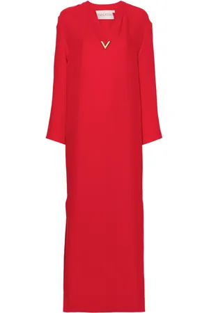 VALENTINO GARAVANI Vestido largo con placa en V