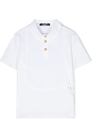 Balmain Playera tipo polo con logo en jacquard