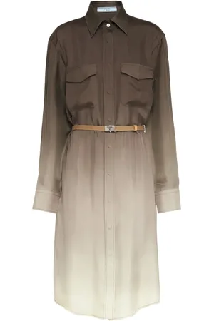 Prada Vestido camisero de seda