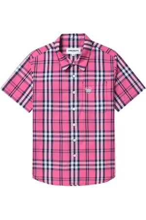 Chocoolate Camisa con motivo de cuadros y logo bordado