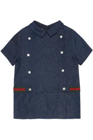 Gucci Vestido de mezclilla con rayas Web