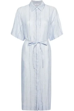 PESERICO SIGN Vestido camisero con estampado de rayas diplomáticas