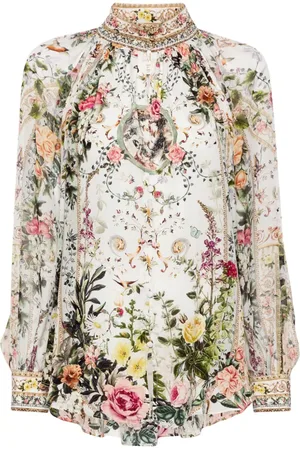 Camilla Blusa de seda con estampado floral