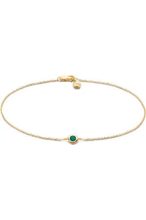 Monica Vinader Pulsera Siren en oro amarillo de 14kt con esmeralda