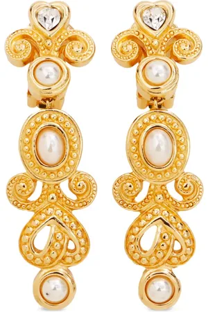 Dior Aretes de clip con perla artificial