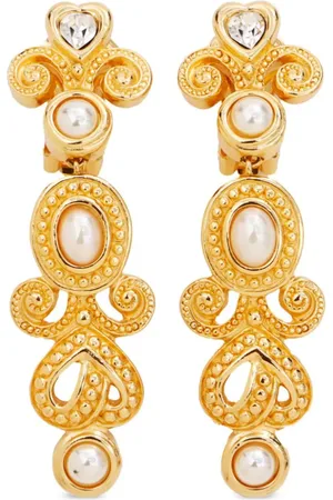 Dior Aretes de clip con perla artificial