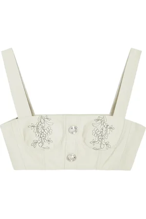 Giambattista Valli Top corto motivos florales en jacquard