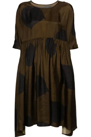 UMA WANG Vestido midi con estampado abstracto