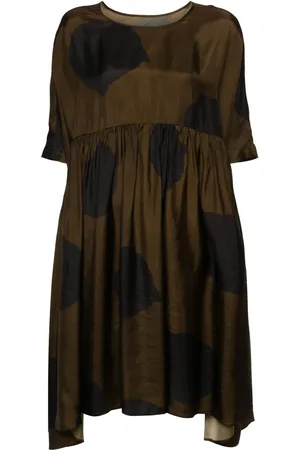 UMA WANG Vestido midi con estampado abstracto