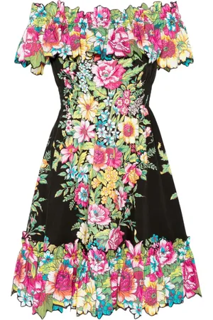 Etro Vestido con hombros descubiertos y estampado floral
