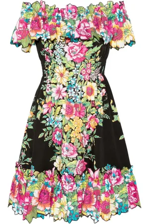 Etro Vestido con hombros descubiertos y estampado floral