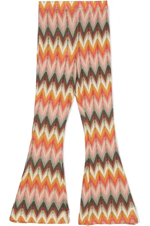 LA STUPENDERIA Pantalones acampanados con motivo en zigzag