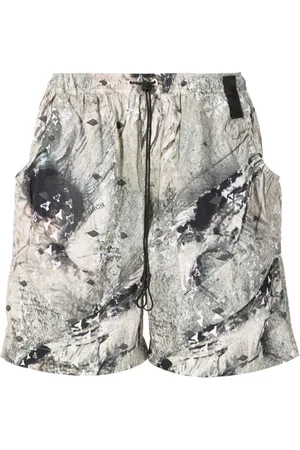 PACE Shorts con estampado abstracto y cordones en la pretina