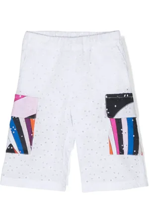 PUCCI Junior Pantalones con bordado inglés
