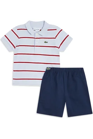 Lacoste Set de shorts y playera tipo polo con aplique del logo