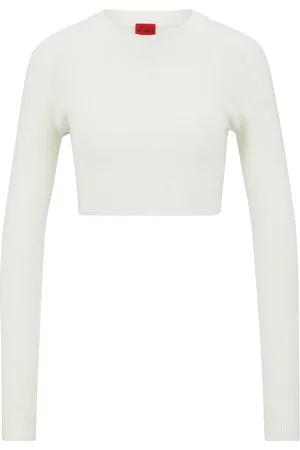 HUGO BOSS Top corto tejido de canalé