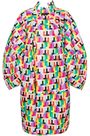 Comme des Garçons Abrigo oversize con motivo geométrico