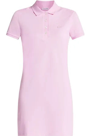 Lacoste Vestido estilo playera tipo polo con parche del logo