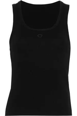 Maje Camiseta tejida de canalé con logo bordado