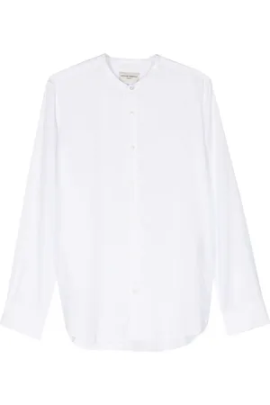 OFFICINE GENERALE Camisa manga larga con cuello mao