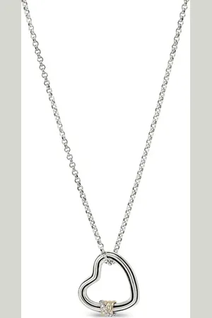 John Hardy Collar Bamboo en plata de ley y oro de 14kt con diamante