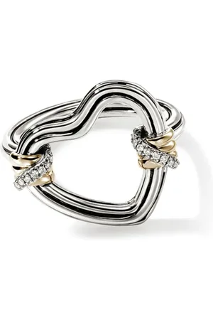 John Hardy Anillo Bamboo en plata de ley y oro de 14kt con diamante