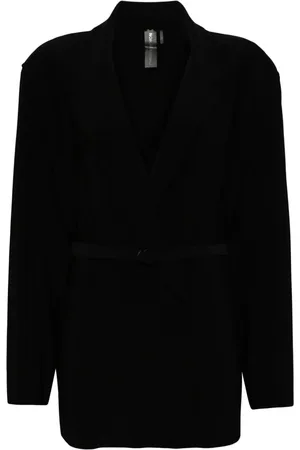 Norma Kamali Blazer con doble botonadura y cinturón