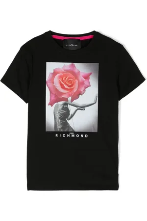 John Richmond Playera con cuello redondo y logo estampado