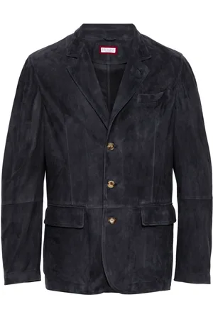 Brunello Cucinelli Blazer de gamuza con botones