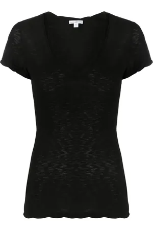 James Perse Playera con cuello redondo