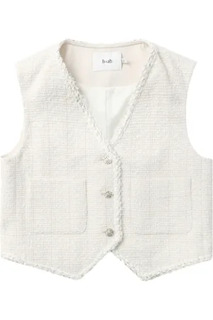 B+AB Chaleco de tweed con cuello en V