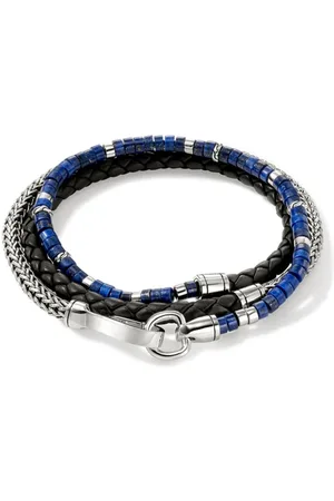 John Hardy Pulsera Heishi en plata de ley con lapislázuli