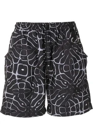 PACE Shorts con estampado abstracto y cordones en la pretina